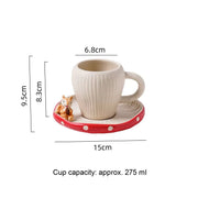 Red Mushroom Ceramic Tableware - Cup & Saucer
