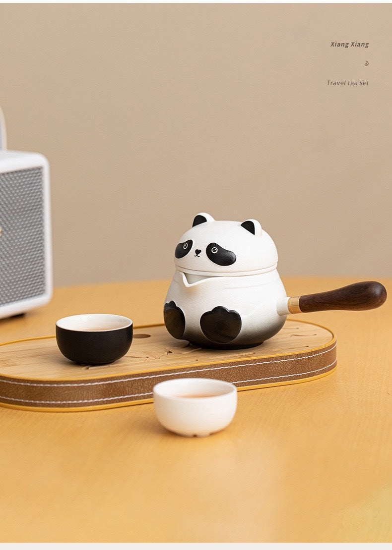 panda side handle tea set lifestyle