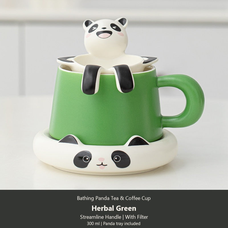 bathing panda herbal green streamline with filter