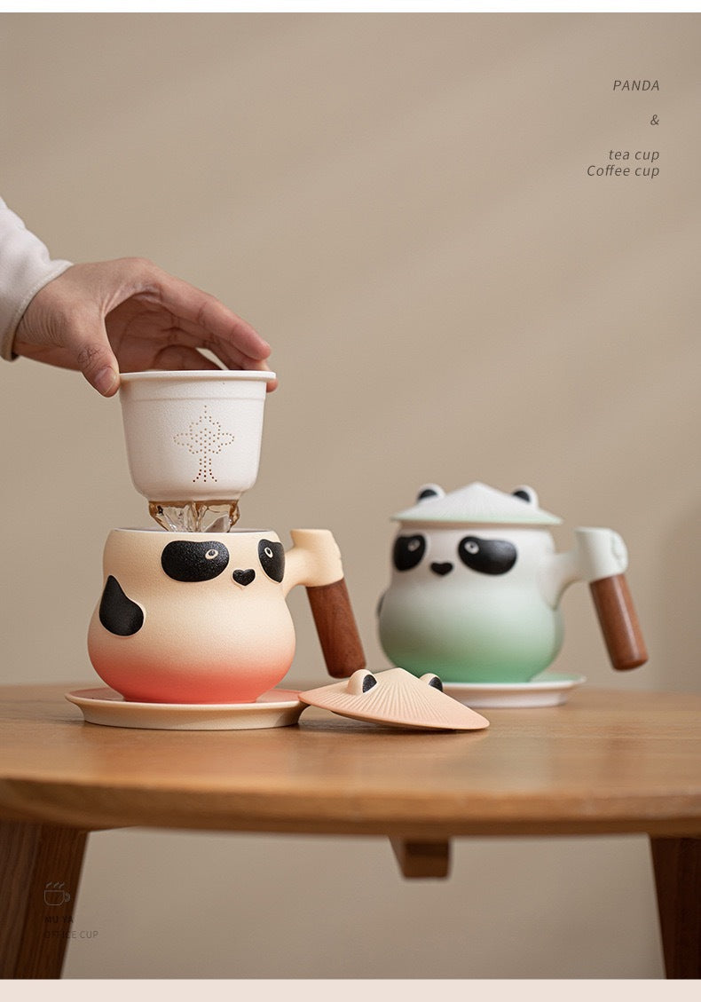 panda tea coffee cup strainer lifestyle