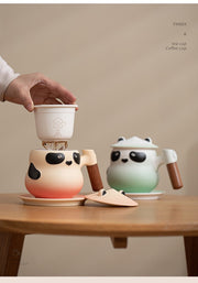 panda tea coffee cup strainer lifestyle