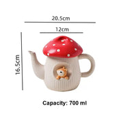 Red Mushroom Ceramic Tableware - Mushroom Teapot