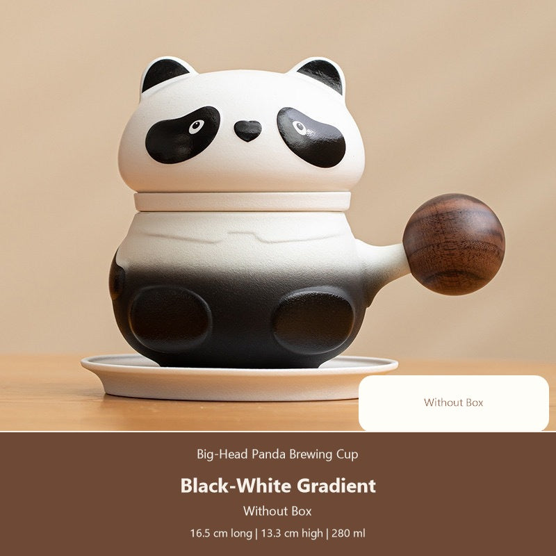 big head panda brewing cup black white without box