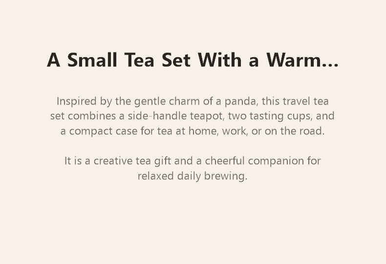 panda side handle tea set concept