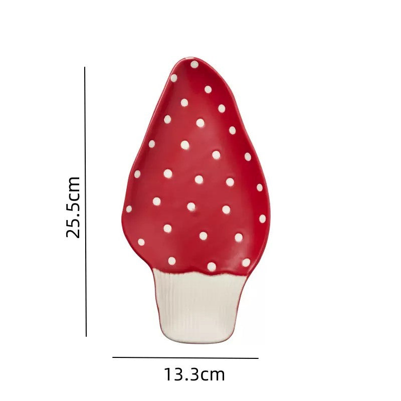 Red Mushroom Ceramic Tableware - Leaf Plate