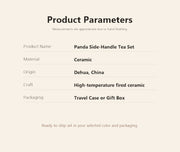 panda side handle tea set product parameters