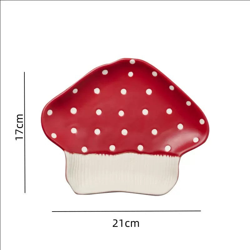 Red Mushroom Ceramic Tableware - Mushroom Cap Plate