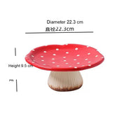 Red Mushroom Ceramic Tableware - Dessert Stand