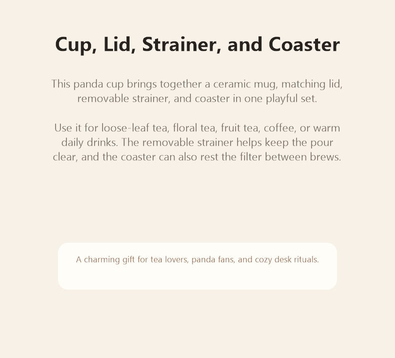 panda tea coffee cup usage intro