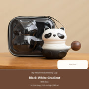 big head panda brewing cup black white with box