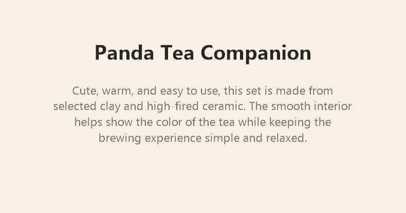 panda side handle tea set happy tea