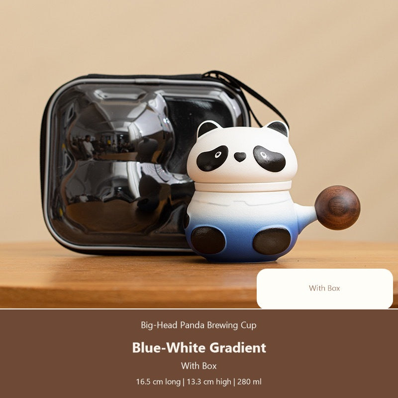 big head panda brewing cup blue white with box