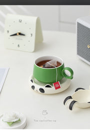bathing panda desk tea scene