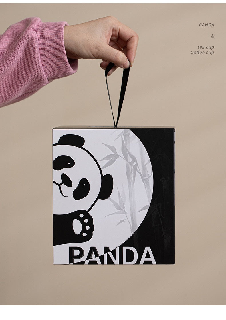 panda tea coffee cup gift bag