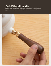 panda side handle tea set wood handle