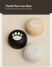 panda side handle tea set paw cup bottom