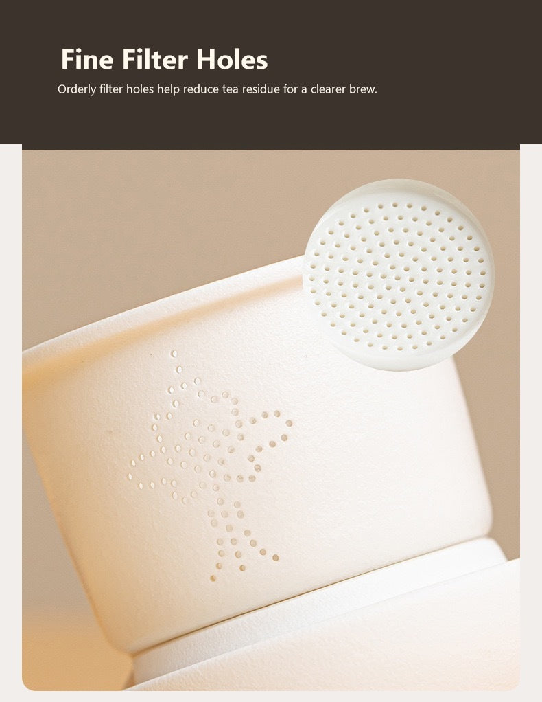 panda side handle tea set fine filter