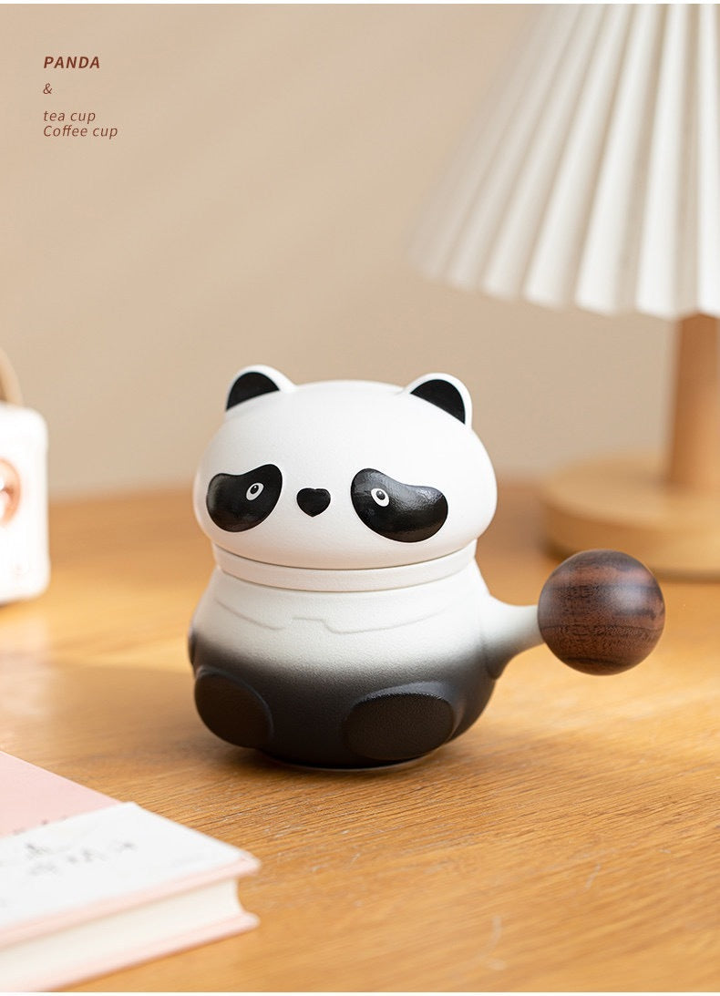 big head panda brewing cup black white lifestyle