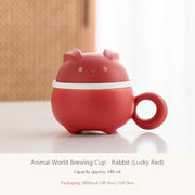 animal world brewing cup rabbit lucky red