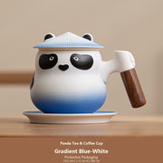 panda tea coffee cup gradient blue white protective