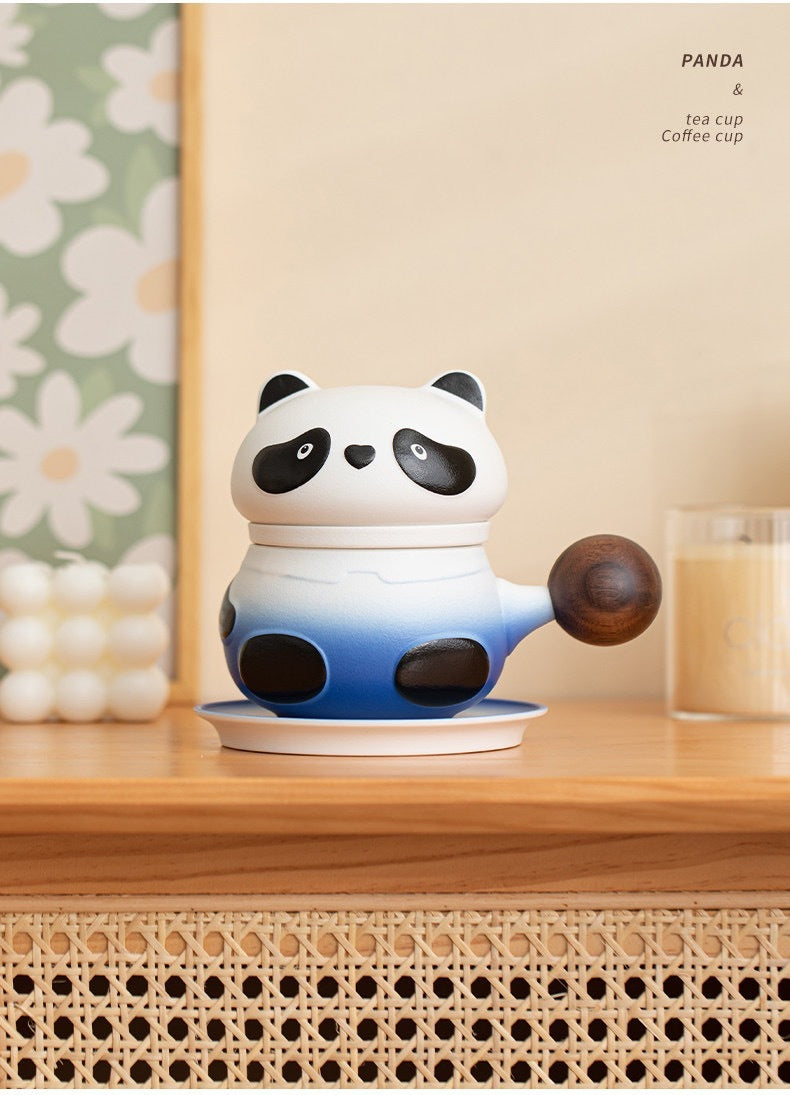 big head panda brewing cup blue lifestyle