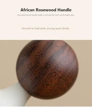 big head panda brewing cup wood handle