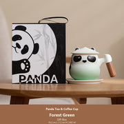 panda tea coffee cup forest green gift box