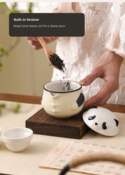 Panda Travel Tea Set clean built in strainer English display