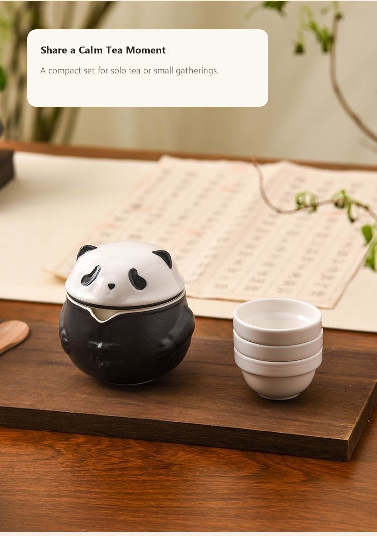 Panda Travel Tea Set clean calm tea moment English display