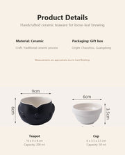 Panda Travel Tea Set clean English product details and capacities
