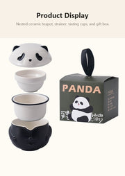Panda Travel Tea Set clean nested product display English image