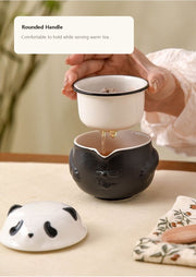 Panda Travel Tea Set clean rounded handle English display