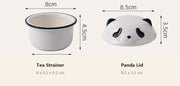 Panda Travel Tea Set clean English tea strainer and lid dimensions