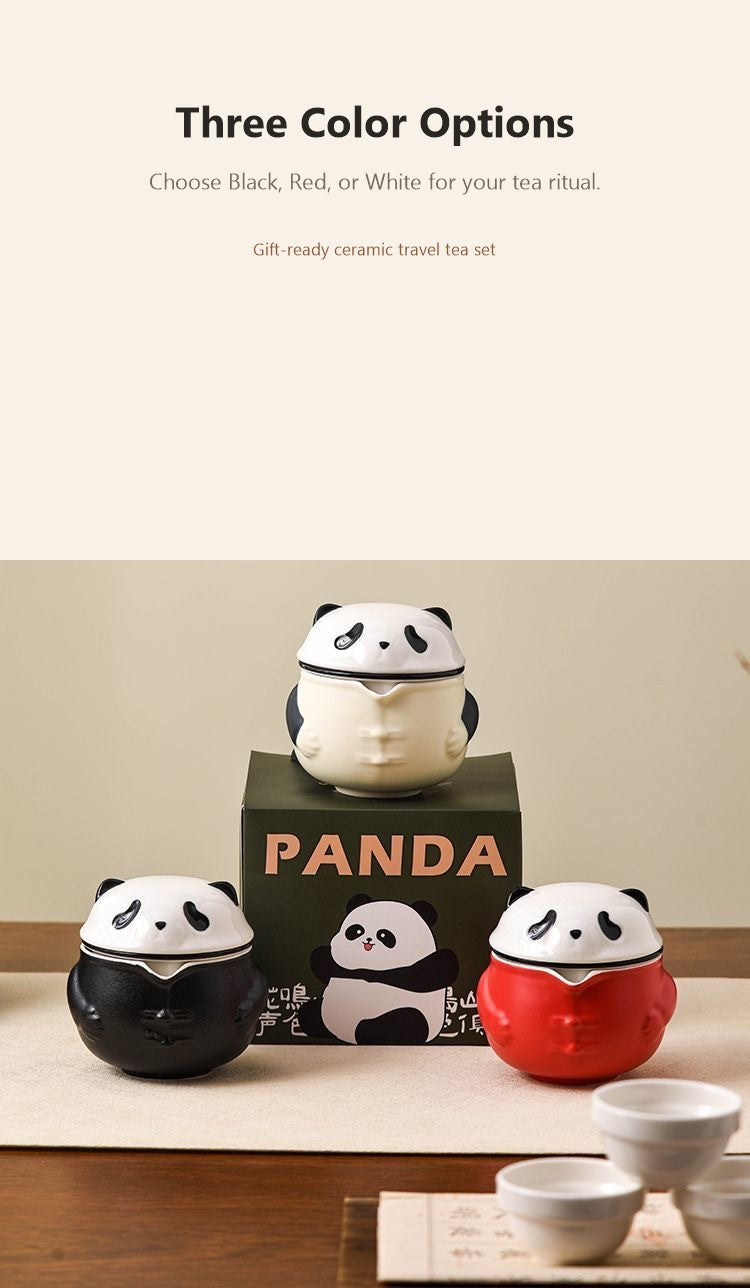 Panda Travel Tea Set clean English three color display