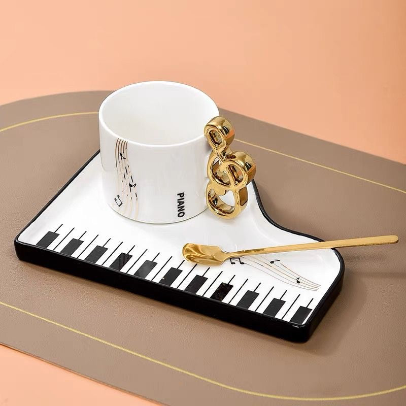 White Piano Key Tea Cup studio product image