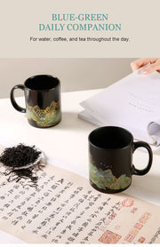 Blue-green daily companion glossy heat-reactive mug lifestyle image