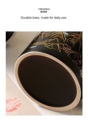 Finished base detail on glossy ceramic mug
