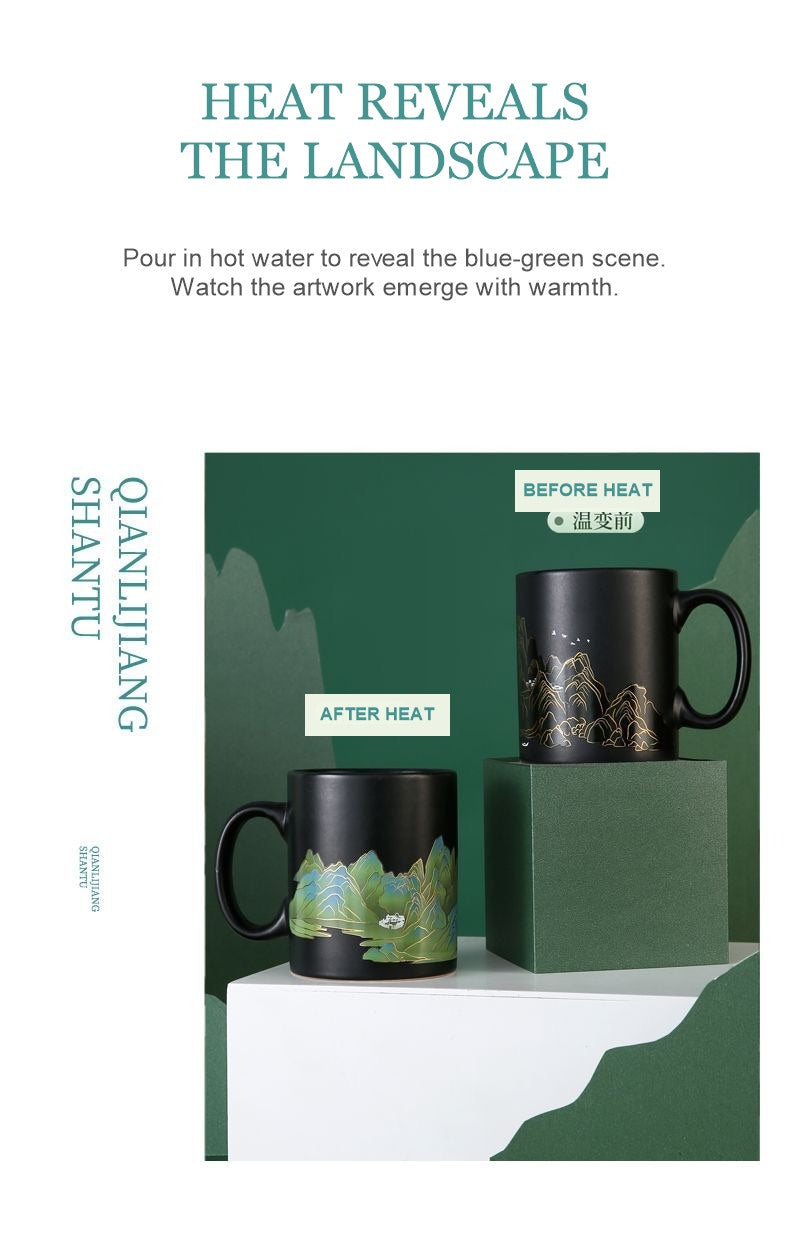 Heat reveals the Thousand Li landscape on the mug
