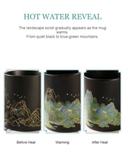 Hot water reveal process for color-changing mug