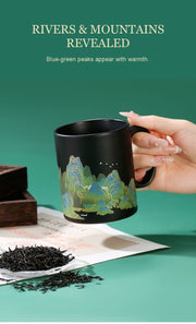 Rivers and mountains revealed heat-reactive mug display