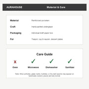 Red mushroom ceramic tableware material and care guide in English